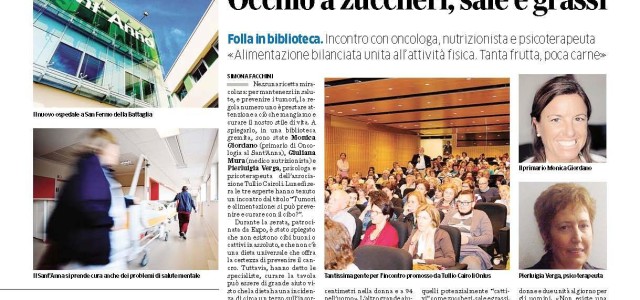 Serata “Tumori e alimentazione” – Rassegna stampa